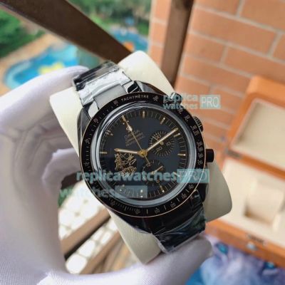 Copy Omega Speedmaster Apollo 11 Moonwatch Black Case 42MM